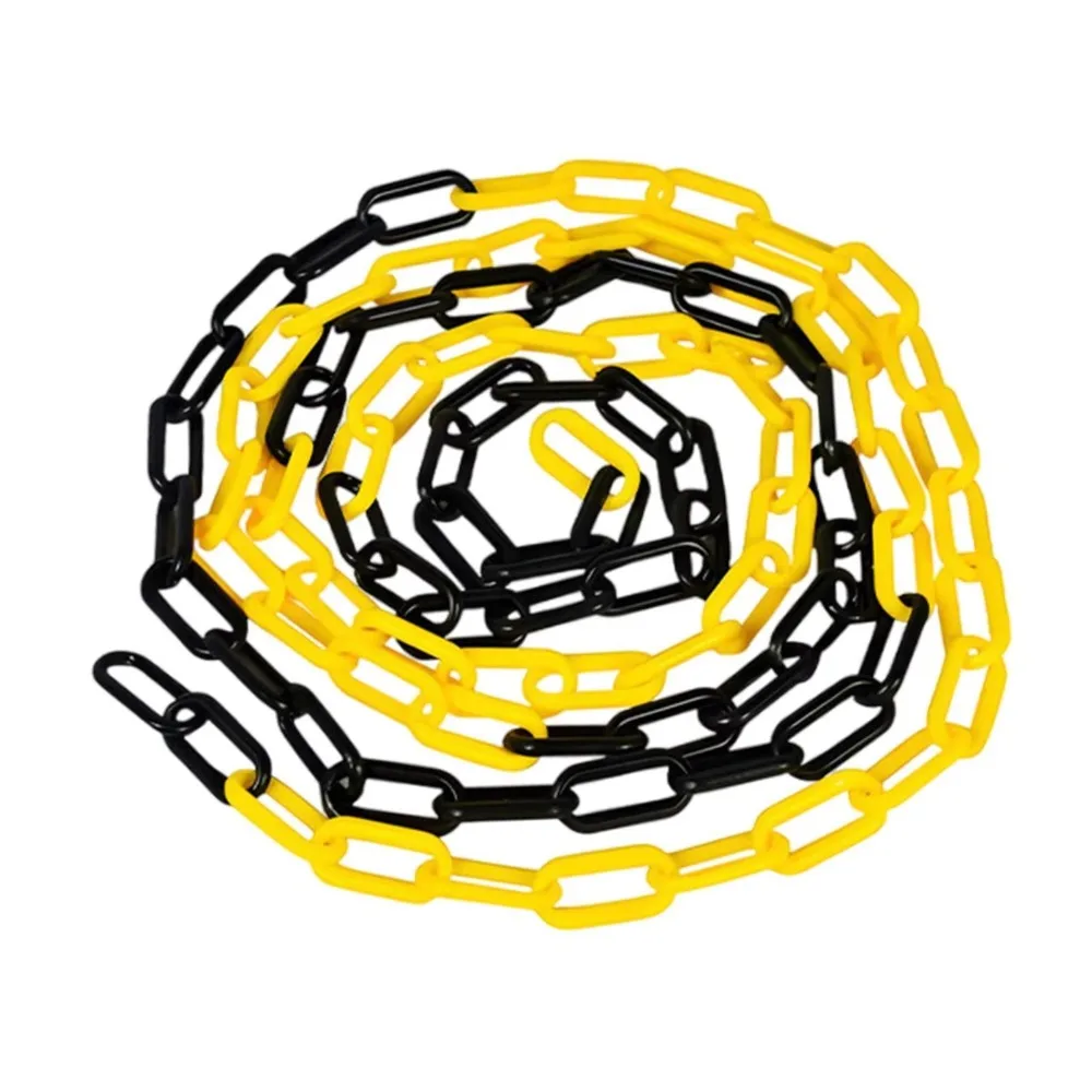 5m Security Barrier Chain 6mm/8mm/10mm Black and Yellow Crowd Control Barrier Plastic Red and White Queue Warning Line