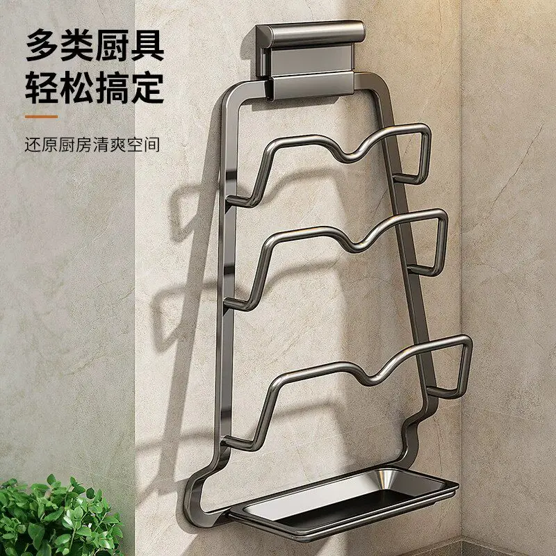 Kitchen lid rack, shelf, wall-mounted storage, cutting board, cutting board rack, space aluminum suction cup