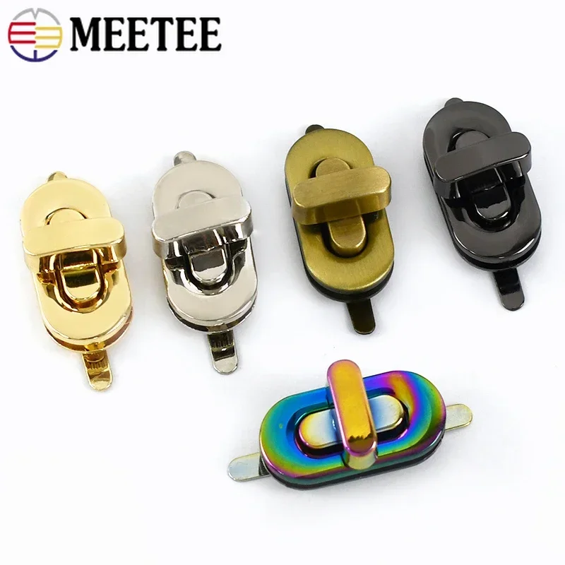 2/5Pcs 42x17/34x16mm Egg-shaped Bag Twist Turn Locks Metal Purse Mortise Lock Buckle Handbag Clasp Closure DIY Accessories