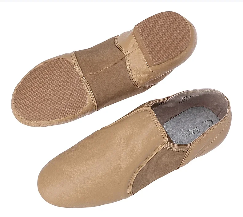 Zapatillas de baile sin cordones para mujer, zapatos de Jazz para adultos, niños y niñas, color negro bronceado, novedad de 2024