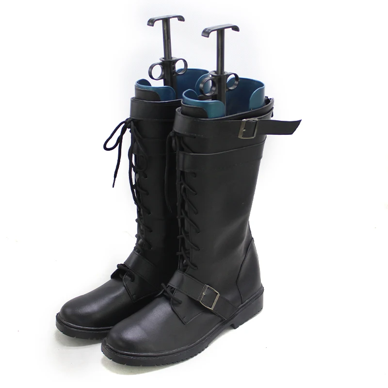 カール・ハイゼンベルクコスプレ靴ゲームバイオハザードレジデントビレッジロールプレイ黒人工皮革ブーツ男性用