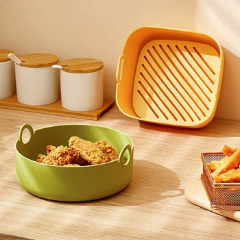 에어프라이어 실리콘 트레이 오븐 베이킹 트레이, 피자 프라이드 치킨 베이킹 패드, 재사용 가능한 라이너, 세척 용이 