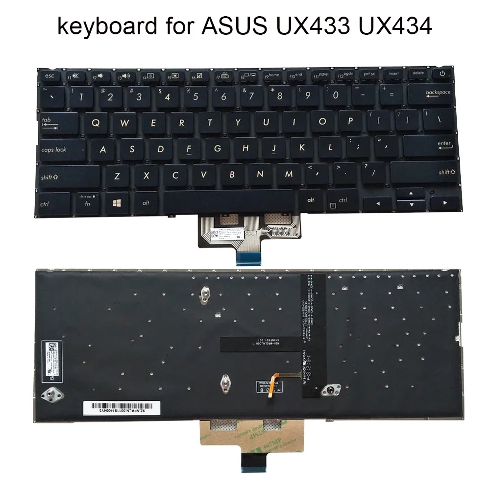 US English Keyboard Backlight For Asus Zenbook UX433 UX433FN UX433FL FN UX433FA Notebook Backlit Keyboards Parts 0KN1-5Z1HE13