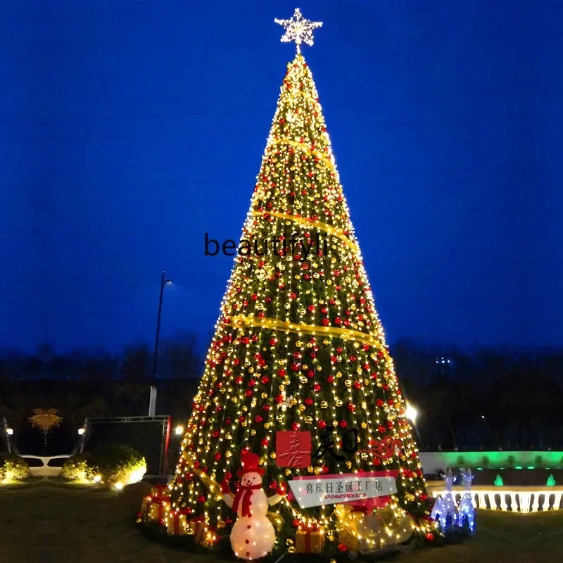 Christmas tree Large 4m 5/6/7/8m outdoor luminous tree Christmas decorative steel frame tree