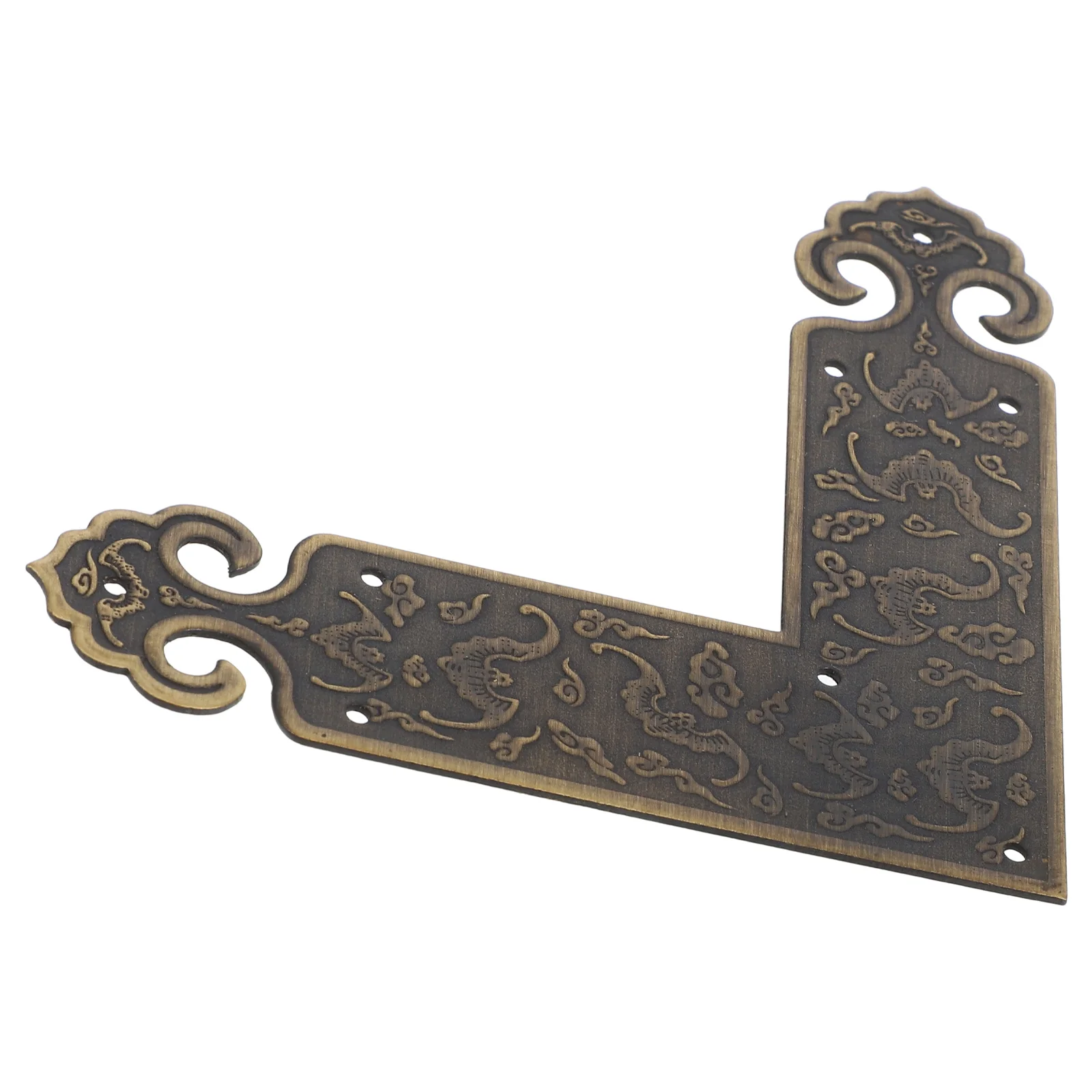 

Single Sided Brass Corner Protectors Copper Furniture Edges Decorative Shelf Brackets Antique Table Guards Bat Pattern Metal