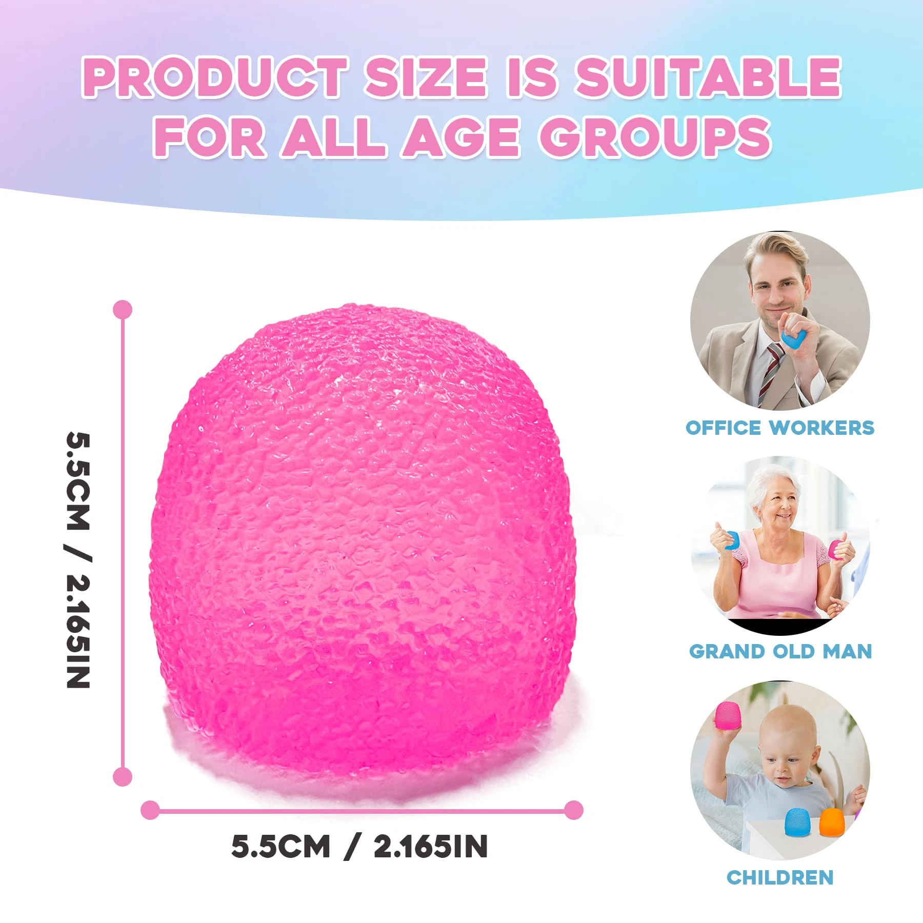 A Soft and Adorable Stress-Relief Toy, an Ultra-Durable Squeeze Ball with a Soothing Texture That Helps You Relieve Stress; Also a Great Choice as a Birthday Gift, Easter Basket Filler, and Party Favors.