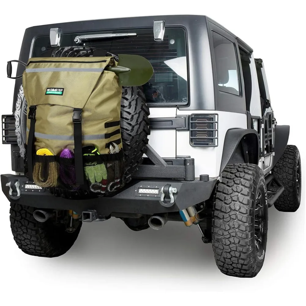 

Heavy Duty Spare Tire Trash Bag Large Tailgate Storage for Camping Recovery Gear Firewood SUV Truck