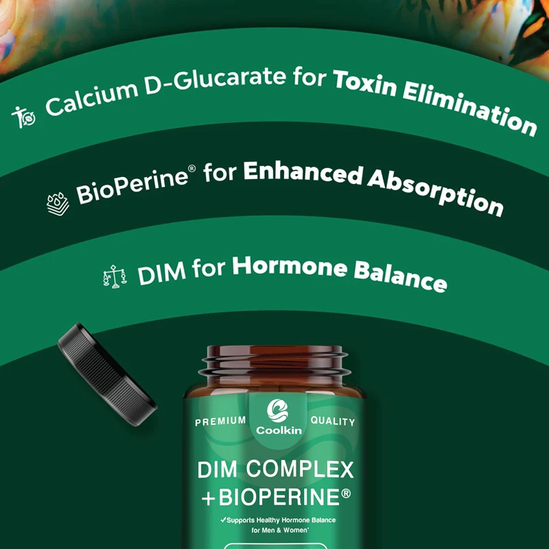 DIM COMPLEX +BIOPERINE Supplement - with DIM SGS, Calcium D-gluconate and Black Pepper Extract