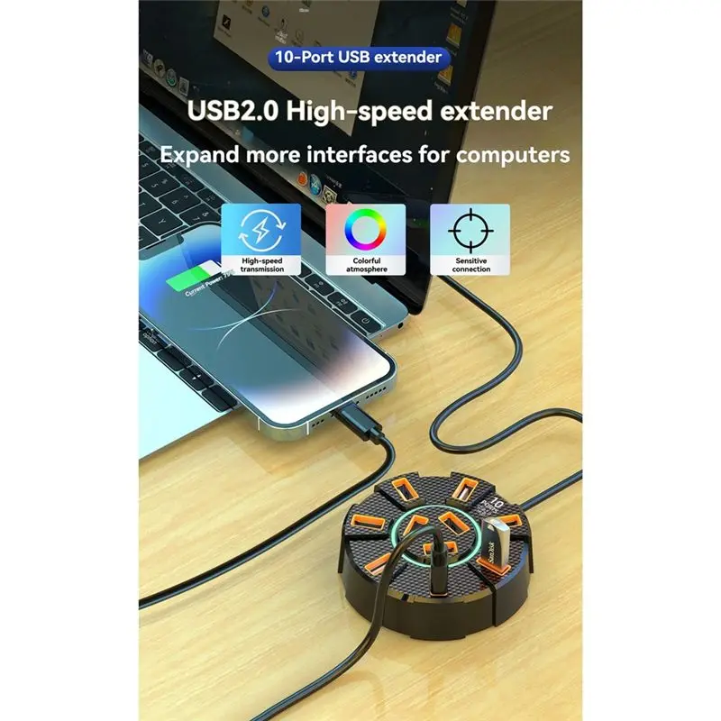 YSS-USB 2.0 Hub Multi Splitter Adapter 5Gbps High Speed USB Splitter Power Adapter Multiple Expander For PC Laptop