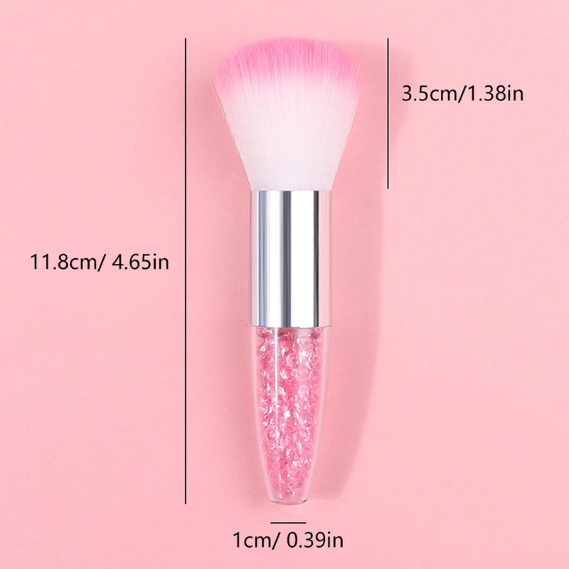 Nail Dust Cleaning Brush Manicure Brush Dazzling Crystal Powder Blush Loose Brush Salon Makeup Beauty Nail Accessories Tools