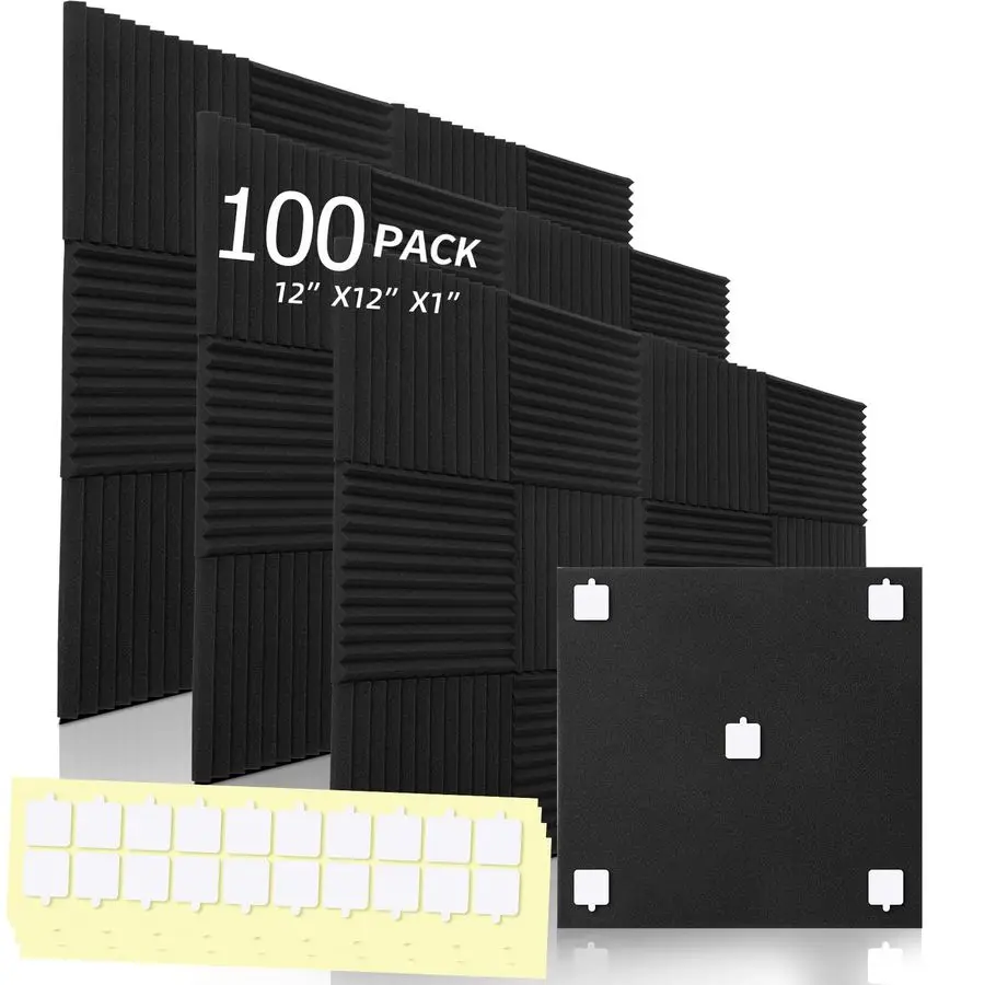 

Pack Acoustic Foam Panels, Premium Sound Proof Foam Panels Black, Soundproof Wall Panels,High Density Acoustic Panels,Sound Abso