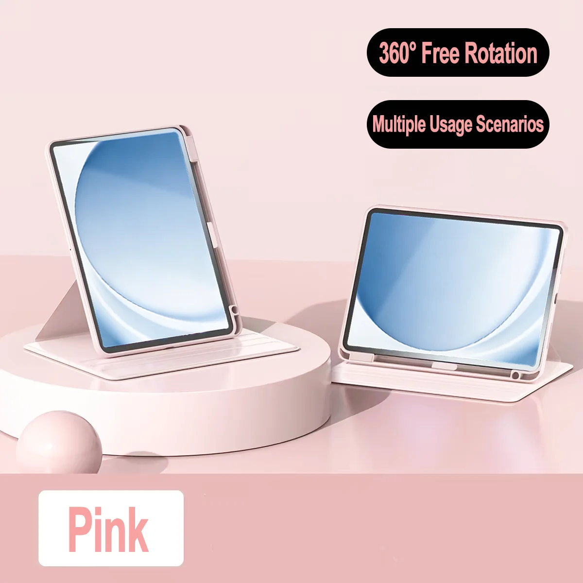 360° Rotatable Case for Samsung Galaxy Tab A11+/A9+ Plus 11inch 2025/2023 Folio Stand Cover with Pen Holder Multi-Angle Viewing