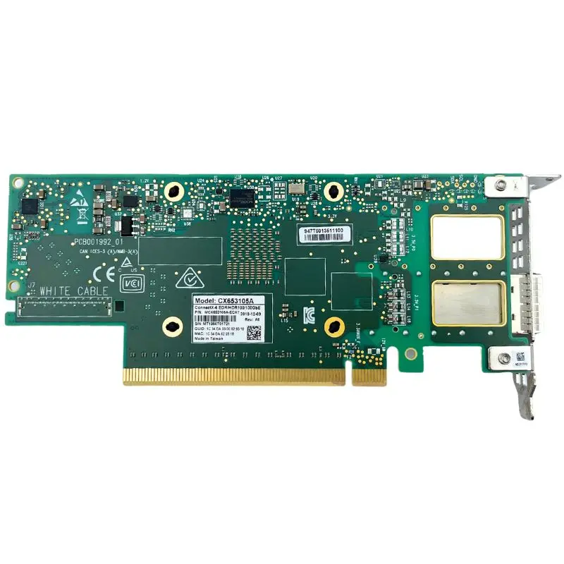 

Mellanox ConnectX-6 VPI 100Gigabit Ethernet Card Dual Port SFPI Network Interface Compatible with WiFi and PCIe