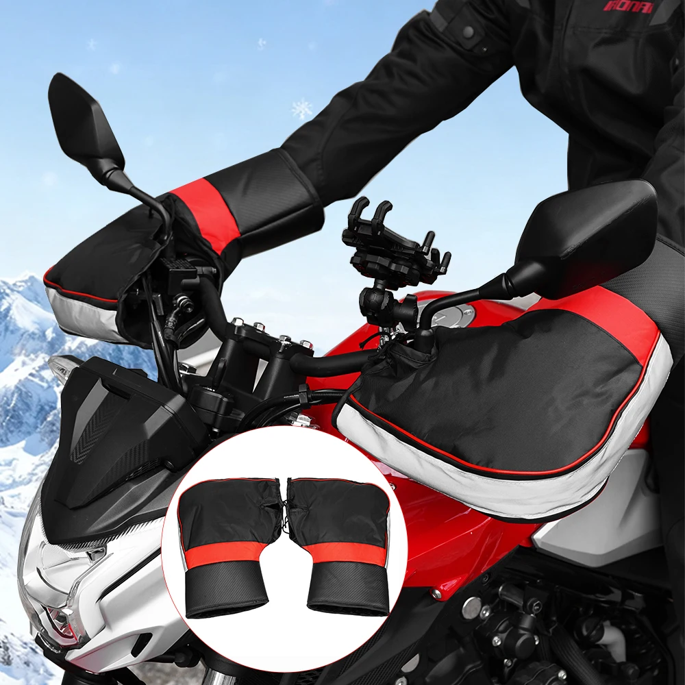 

Winter Motorcycle Handlebar Cover Windproof Warm And Rainproof Motorcycle Handlebar Cover Scooter Reflective Handlebar Gloves