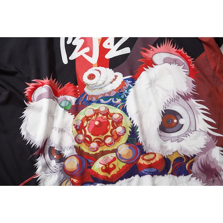 بلوزة ليون كيمونو للنساء والرجال فضفاضة كبيرة الحجم ملابس يابانية هاراجوكو تريند بيتش