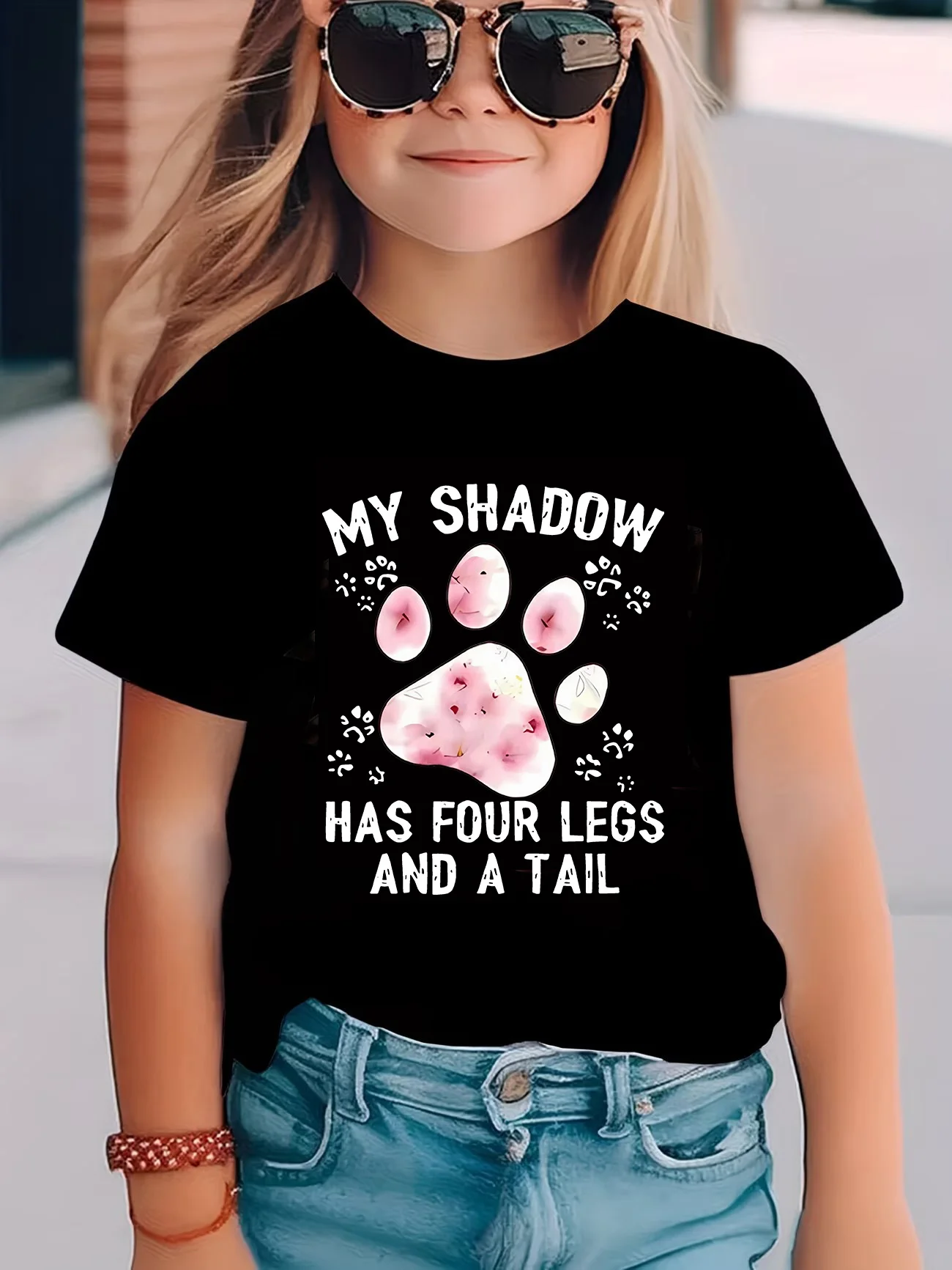 Niedliche Katzenpfoten-Grafik Kinder-T-Shirts Sommer Kurzarm-Shirts Cartoon Jungen Mädchen Kleidung Kawaii Kätzchen Tops Y2K Kinder-T-Shirt