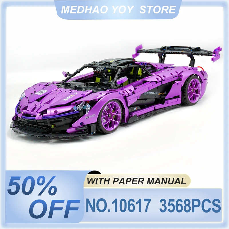 GULY 10617 Tecnico MOC P1 Super Auto Da Corsa Hypercar Modello Building Blocks Brick Puzzle Educativo Giocattolo FAI DA TE Regalo Di Natale Per Bambini