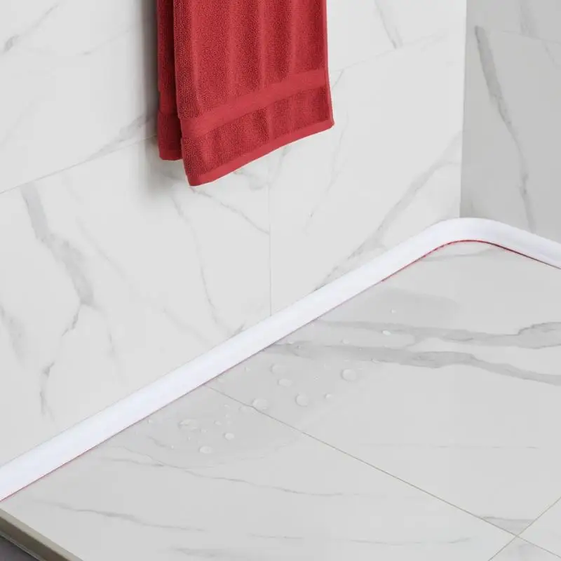 Bathroom Water Stopper Strip 1pcs 1/2M PVC Dam Barrier Self Adhesive Seal for Shower Wet Room Bathtub Threshold