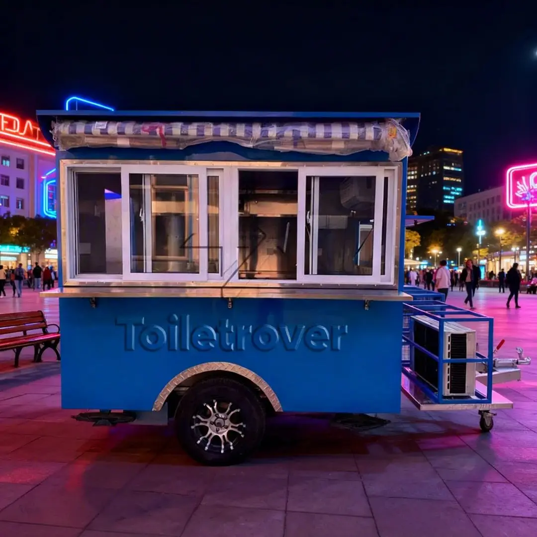 

Blue Food Truck Design - Eye-Catching Visual Concept for Spotting Delicious Food at a Glance