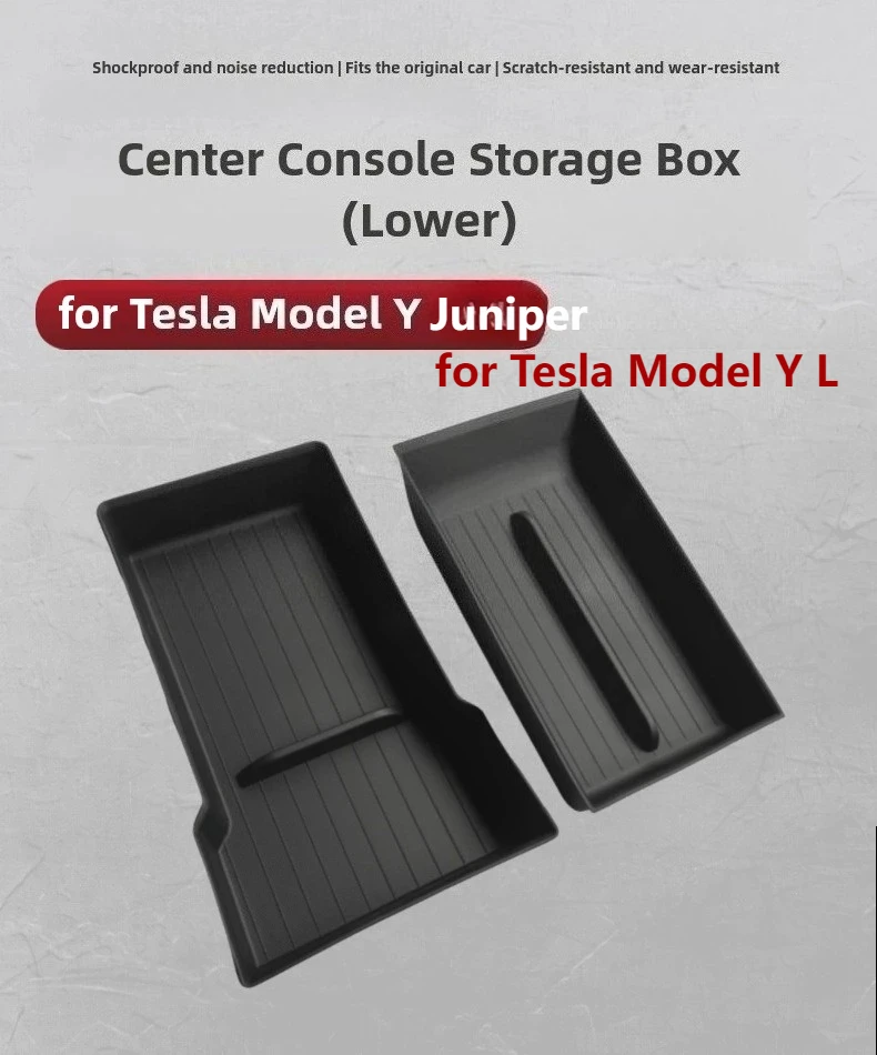 for Tesla Model Y L 2026 Center Console Storage Tray Armrest Box Organizer Box Tesla Model Y Juniper Modification Accessories