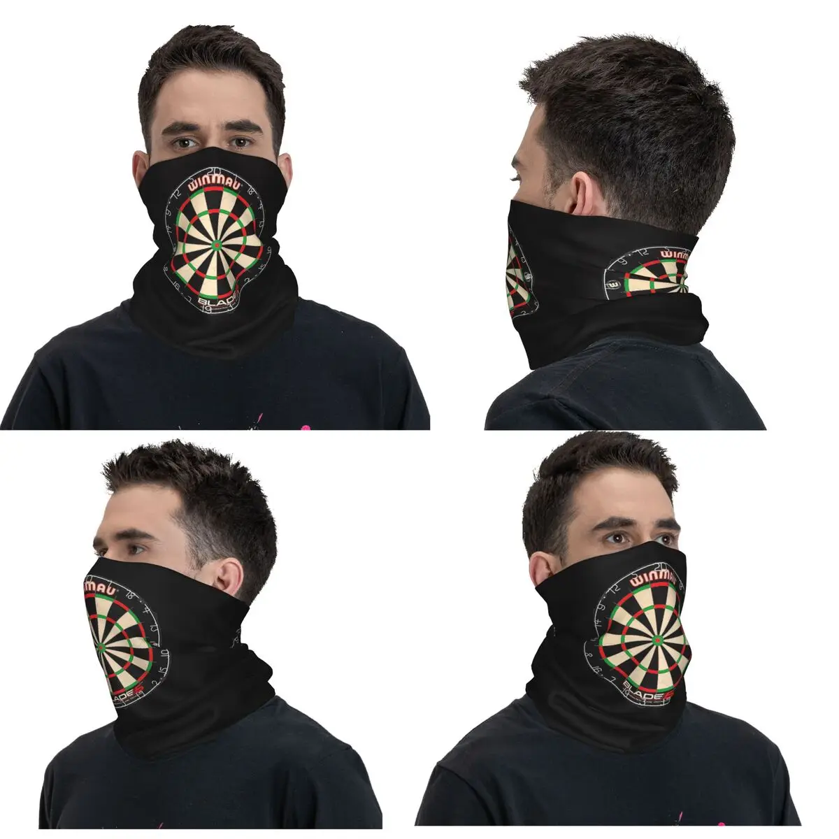 Winmau Blade 5 Dartboard Bandana Neck Cover Printed Wrap Scarf Warm Balaclava Outdoor Sports Unisex Adult Breathable