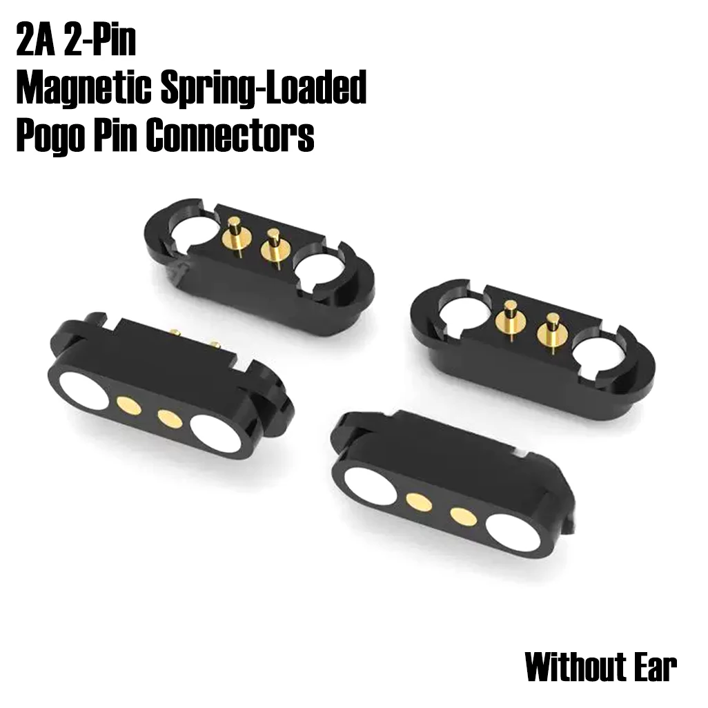 1 Set 2A 2-Pin Magnetic Spring-Loaded Pogo Pin Connectors for Wireless Charger Test & DIY Electronics Precision Probe Clips Tool