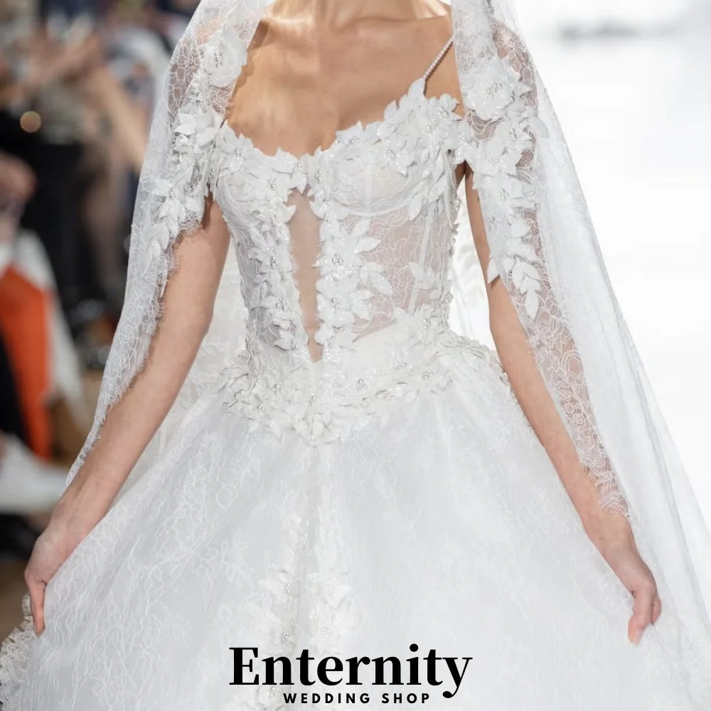 Robes De mariée personnalisées à lacets, col rond, sans manches, pour femmes, charmantes, simples, avec des appliques en dentelle, robes De mariée