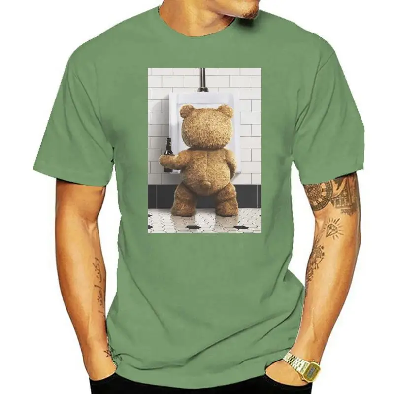 New T-shirt Fire Man Ted Bear Beer Bathroom Gift Idea Printing Casual T Shirt Men Tees