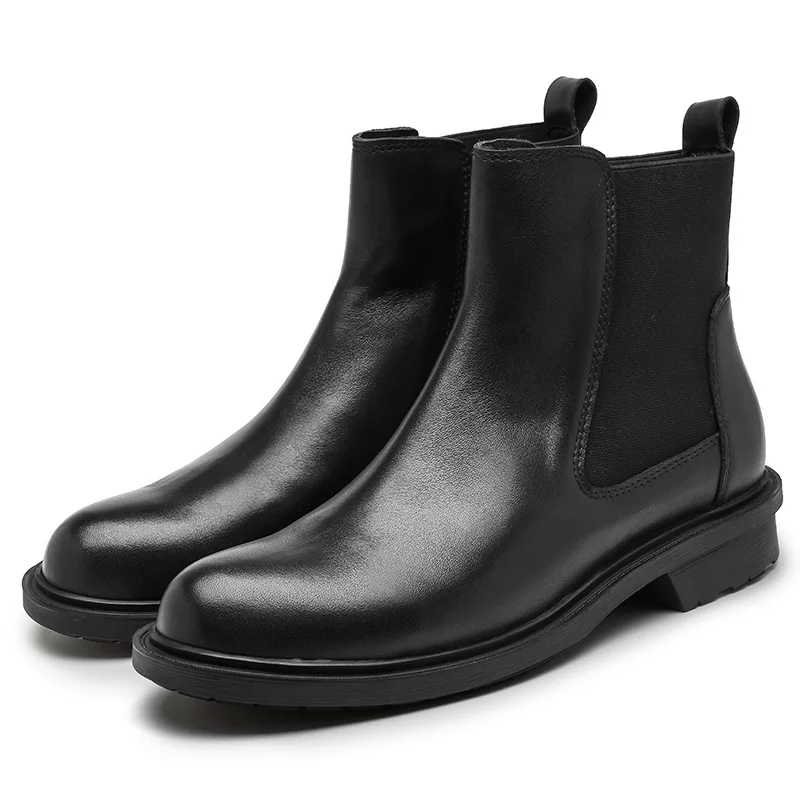 

Autumn Winter Men Chelsea Boots Fashion High Quality Genuine Leather Shoes Men Slip-On Work & Safety Outdoor Motorcycle Boots