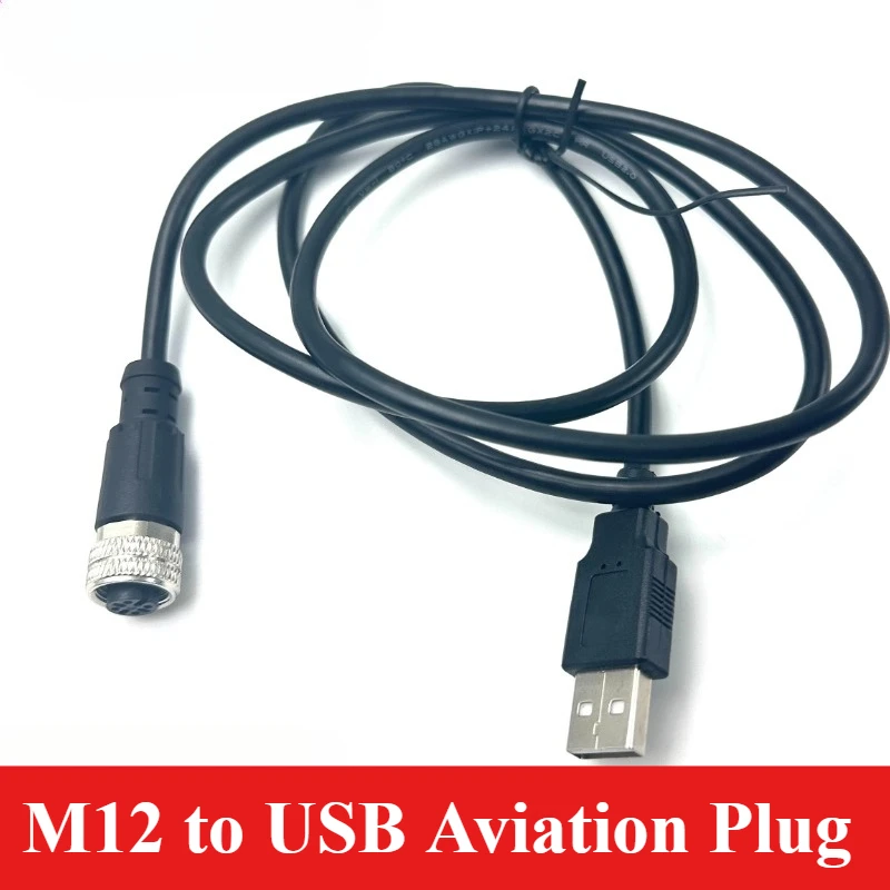 M12 to USB Connector Cable 4 5Pin to USB Scanner Cable Industrial Camera Wire Plug Adapter USB to M12 Male Female Extension Line