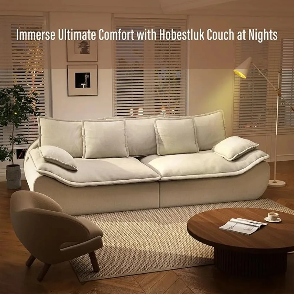 أريكة مقطعية بمقعدين - مقعد مريح مع رمي، أريكة صغيرة بمقعد عميق، إسفنج ميموري لغرفة المعيشة/المكتب/الشقق #4