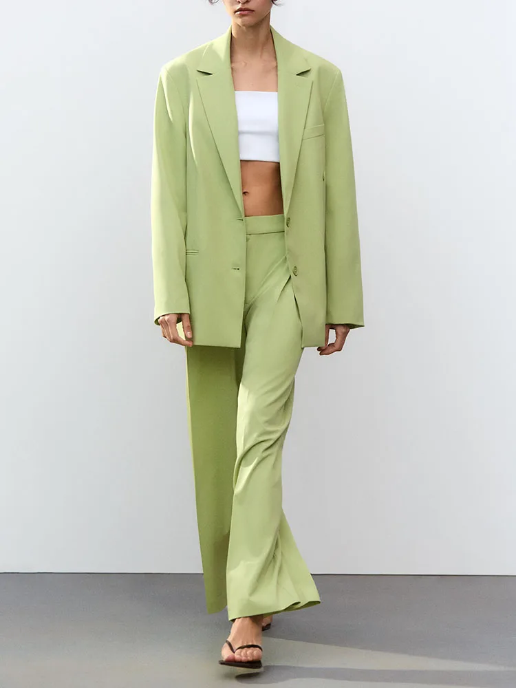 

Spring New Arrival Women's Suit Jaet Casual Long Pants Faionable Two-Piece Set Long Sve Button-Up Collared Outfit