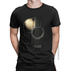 Men's Acoustic Guitar Lite T Shirts Music 100% Cotton Tops Humor Classic Short Sleeve Crew Neck Tees Plus Size T-Shirts