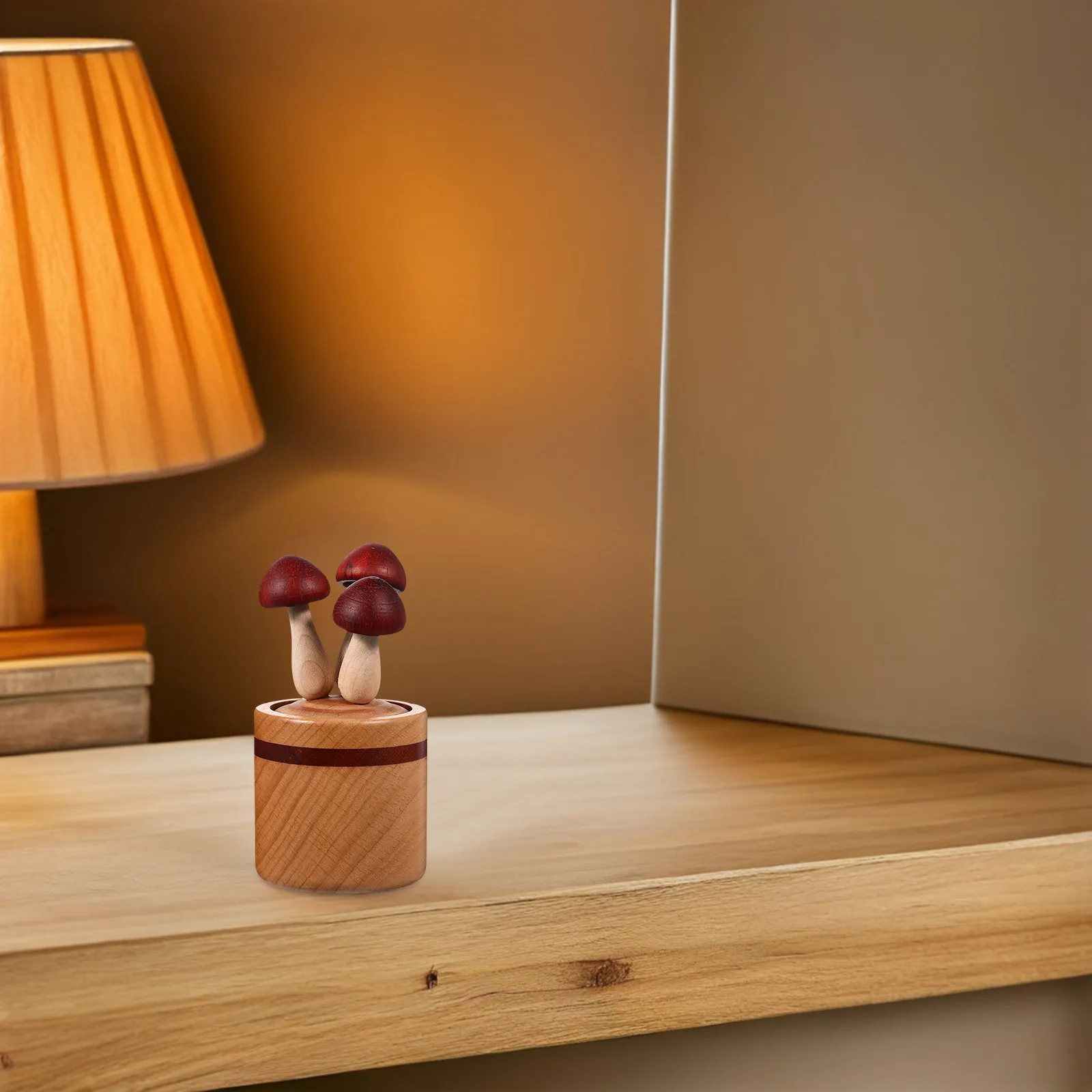 Wooden Mushroom Essential Oil Diffuser Mini Aromatherapy Diffuser for Home Office Car Decor Relaxing Atmosphere Cute Natural
