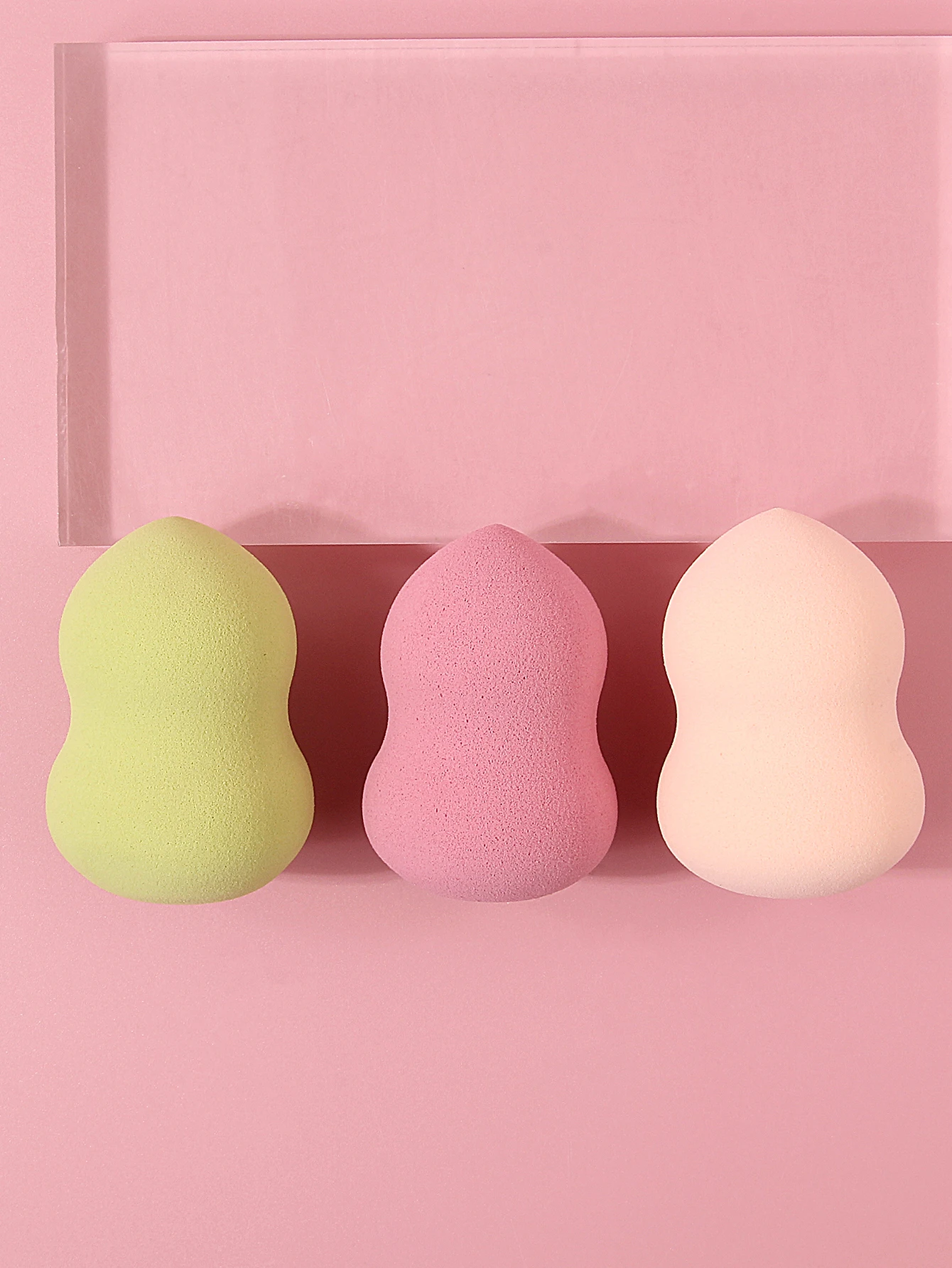 3 STKS 3-kleuren kalebas poederdons, make-up spons ei, droog en nat dual-purpose make-up ei, draagbare foundation vloeibare make-up tool