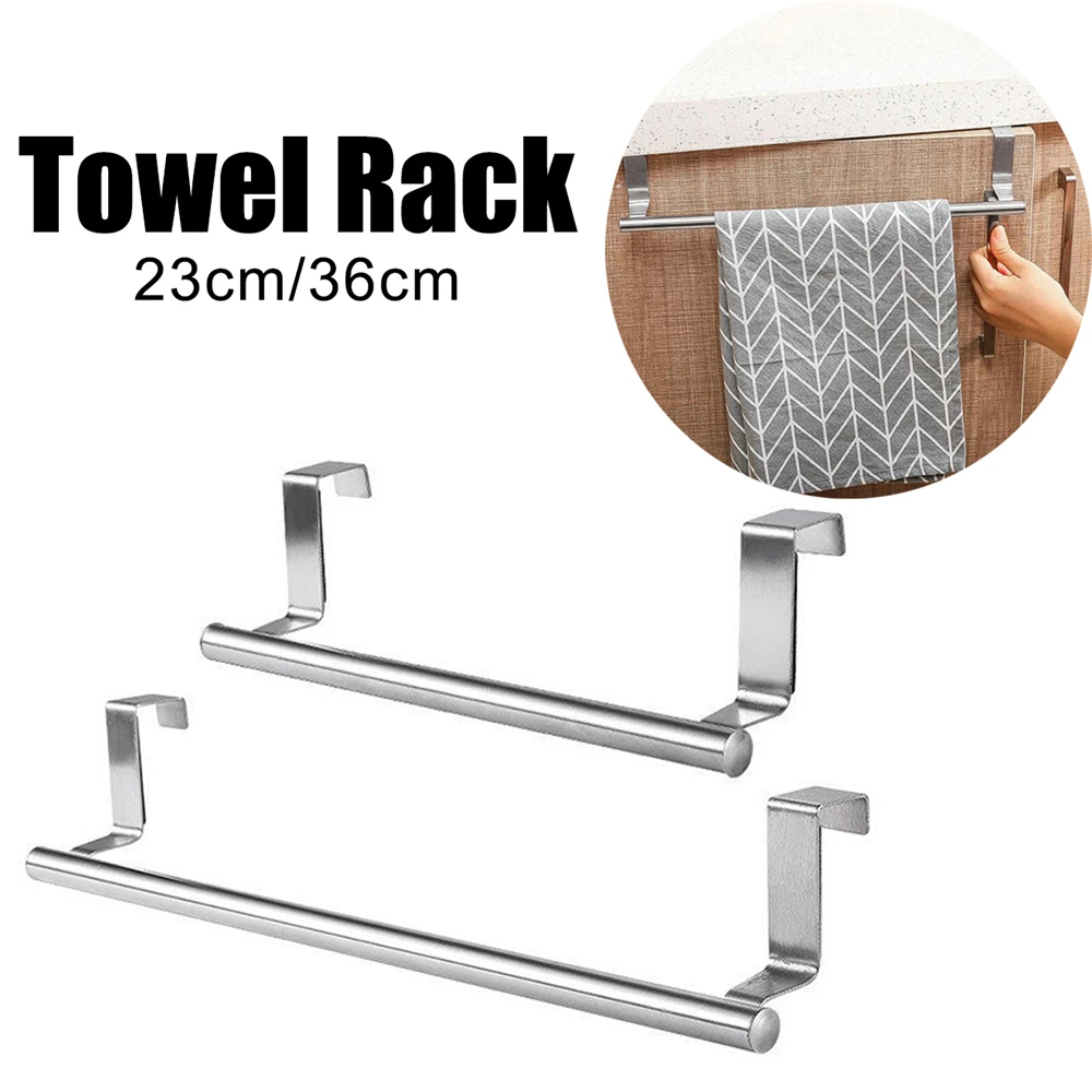 Towel Holder Space Aluminum No Drilling Bathroom Organizers Self-adhesive Towel Bar Bathroom Shelves Kitchen Storage Rack