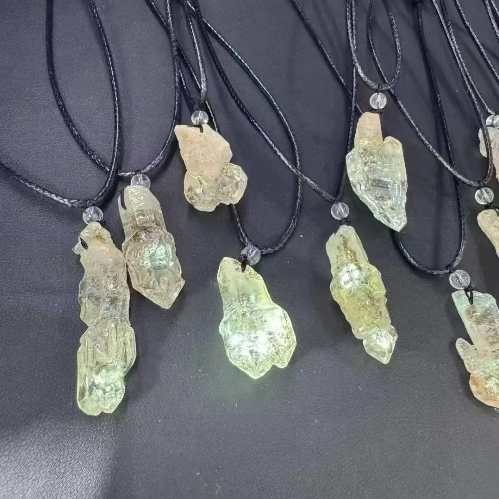 Natural Herkimer Diamond Necklace String Charms Handmade Fortune Energy Mineral Woman Amulet Jewelry Gift 1PCS