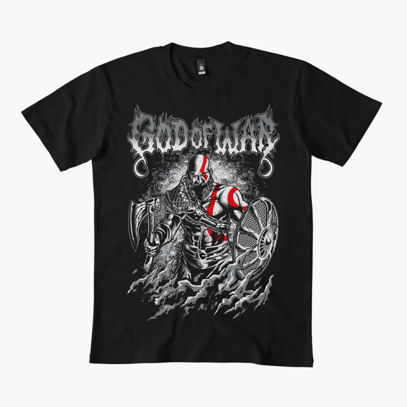 

Retro Kratos God of War Videogame Gift T-Shirt Vintage Spartan warrior Graphic Clothes 0330 100% cotton printed Large size Tops