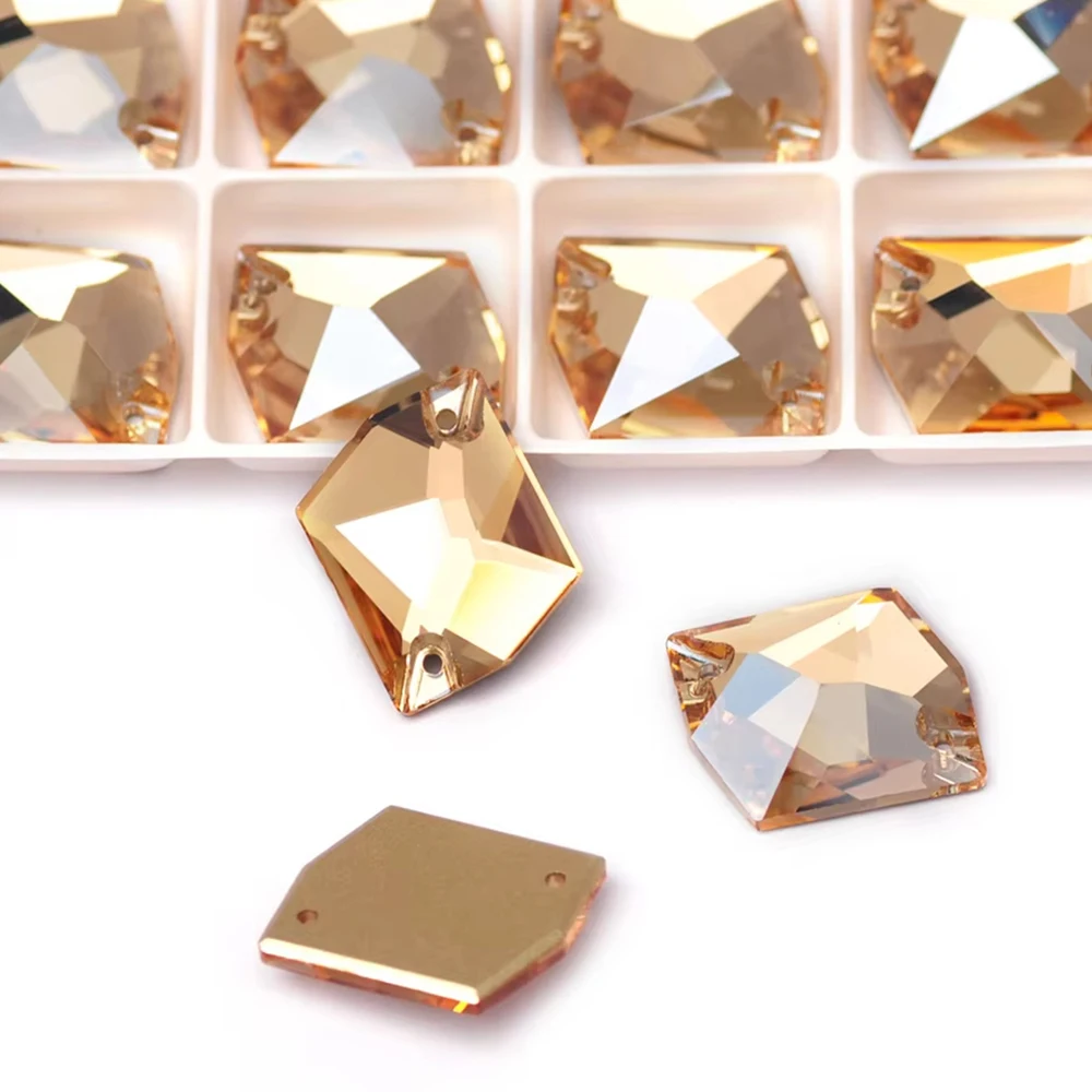 PUBRILEX Golden Shadow K9 Glas-Aufnähsteine Flache Rückseite Edelsteine DIY-Zubehör Nähkristallsteine für Handarbeiten und Taschen – Detail 8