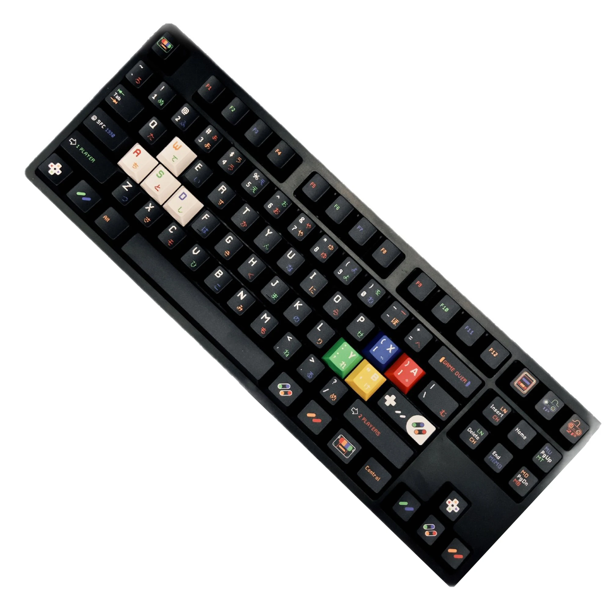 142 Keys Childlike Black Theme Five Sides Dye Sub PBT Cherry Profile Keycaps for 61/84/87/104/108 MX Mechanical Keyboards