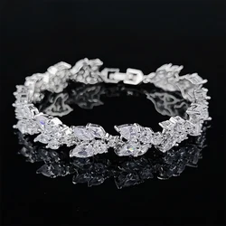 2024 New Luxury silver color on hand Bracelet Bangle For Women Anniversary Gift Jewelry Wholesale S6106