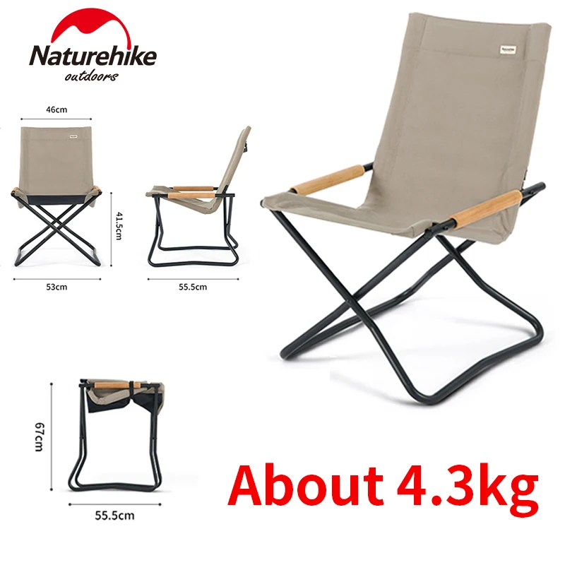 Naturehike Folding Chair X-Shaped Support Outdoor Leisure Armchair Backrest Seat for Travel Fishing Camping Aluminum Portable