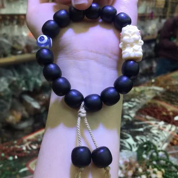 Agarwood 사과 구슬, 오래된 흑단 같은 베트남 토양 침몰 팔찌 