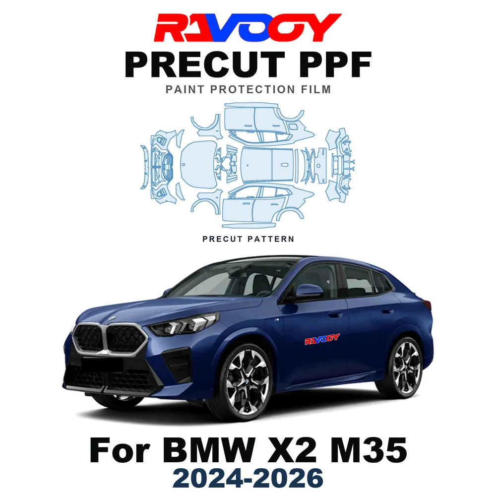 Precut PPF For BMW X2 M35 2024-2026 8.5mil TPU Paint Protection Film Hood Bonnet Bumper Headlight Self-Healing Clear Kit Fenders