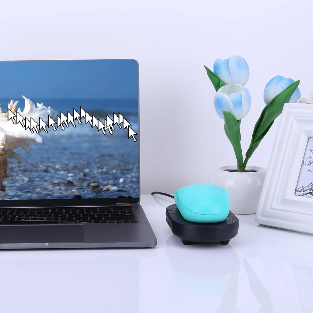 Mouse Jiggler Mouse Mover with Timer/Switch Button Undetectable Mouse Wiggler Shaker USB C Cable Keep Computer/Laptop Awake