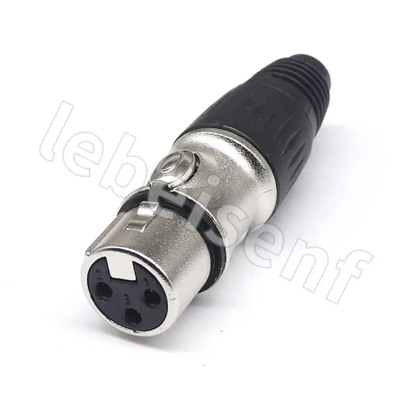 XLR 3Pin Male/Female Microphone Audio Cable Plug Connector Cannon MIC Cable Terminal Silver Microphone Plug