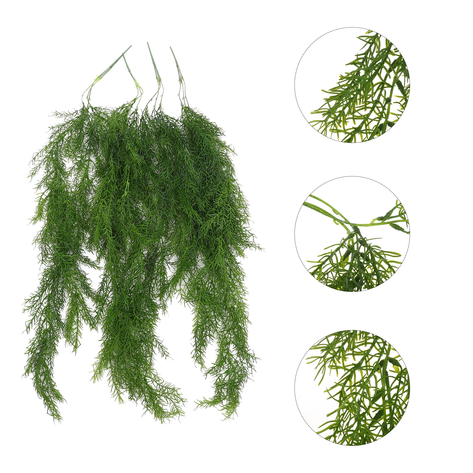 

4 Pcs Indoor Plants Simulated Leaf Green Planting Pine Needle Vine Artificial Leaves Branches Faux Needles Decorative