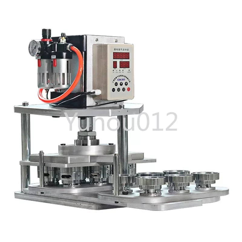 2020 New Pneumatic Semi-automatic Button Maker 6/pcs drop on one time button making machine with 58mm round mould