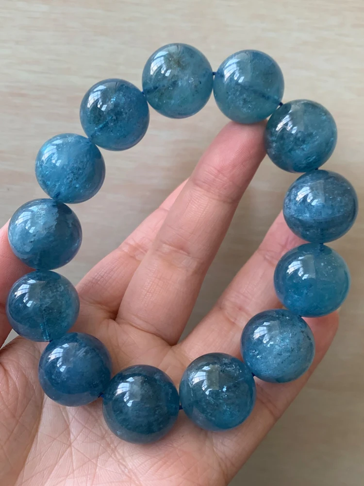 Natural Ice through Devil Blue Star  Aquamarine Bracelet  Gem One Thing Picture Gift Men and Women