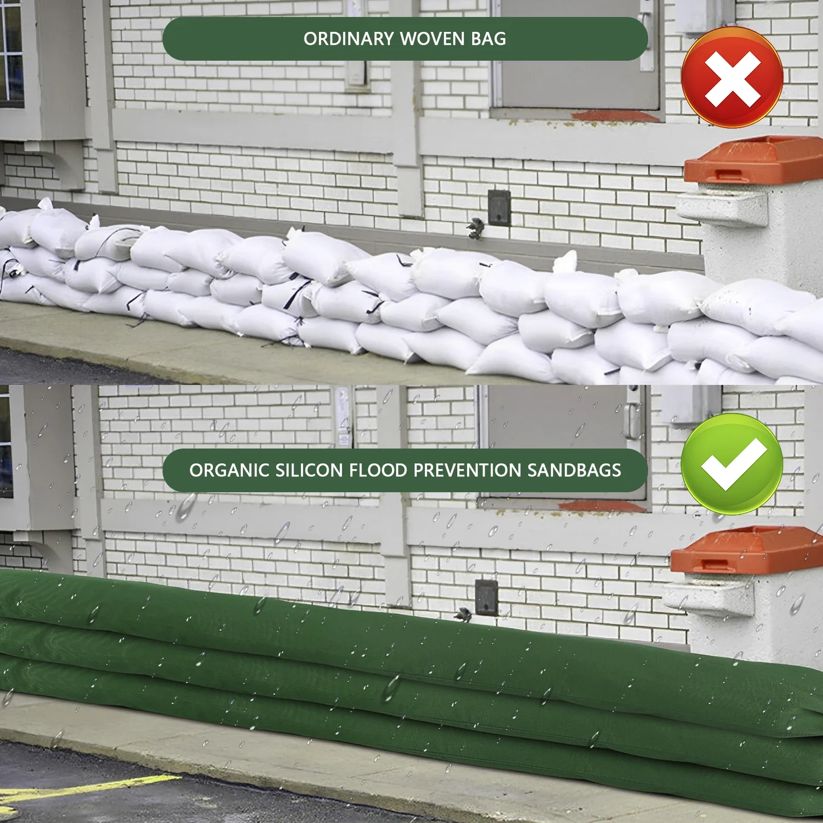 4PCS Sand Bags for Flooding Long Canvas Sandbags Thickened Reusable Sand Bags Flood Barriers for Home Garage Door Water Barrier